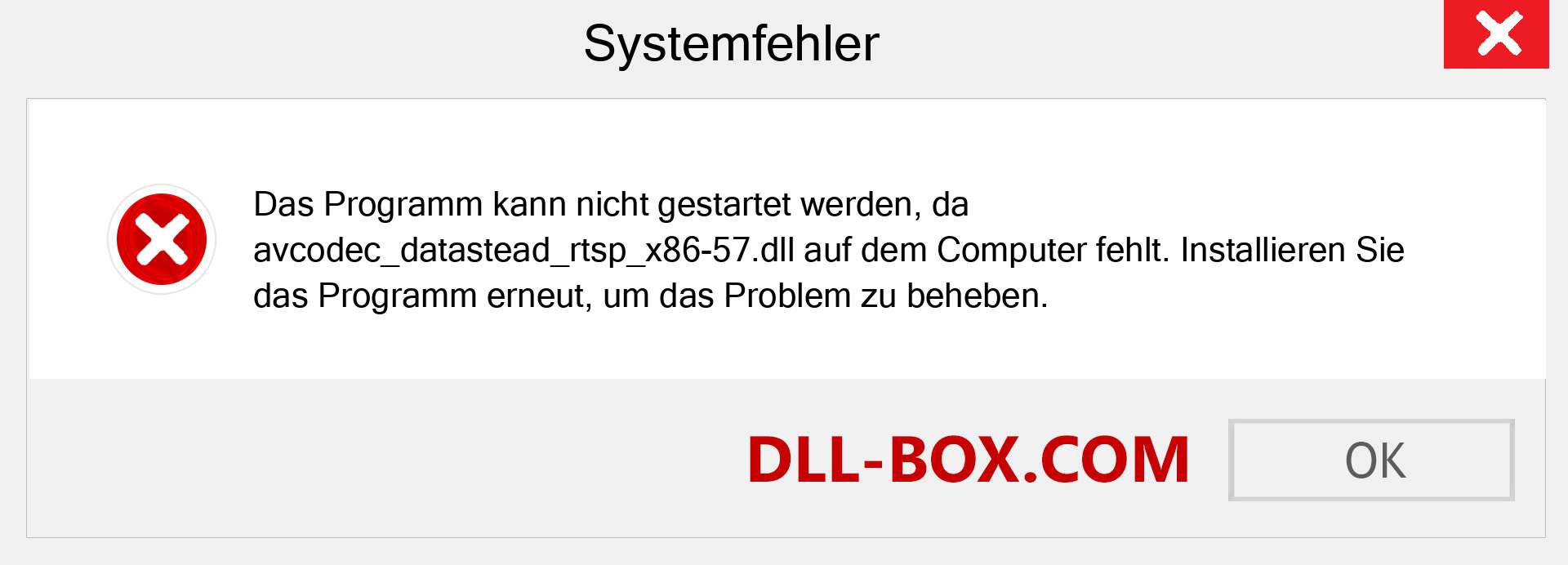 avcodec_datastead_rtsp_x86-57.dll-Datei fehlt?. Download für Windows 7, 8, 10 - Fix avcodec_datastead_rtsp_x86-57 dll Missing Error unter Windows, Fotos, Bildern